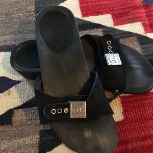 Chanel slip on sandals.  Hardly worn.